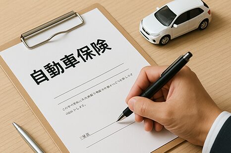 自動車保険に記入している人